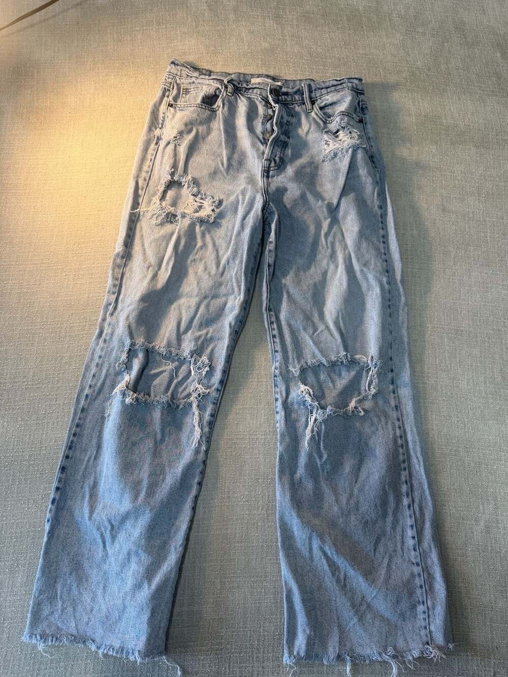 Hidden Jeans Size 31 Distressed Button Fly Straight Leg Denim